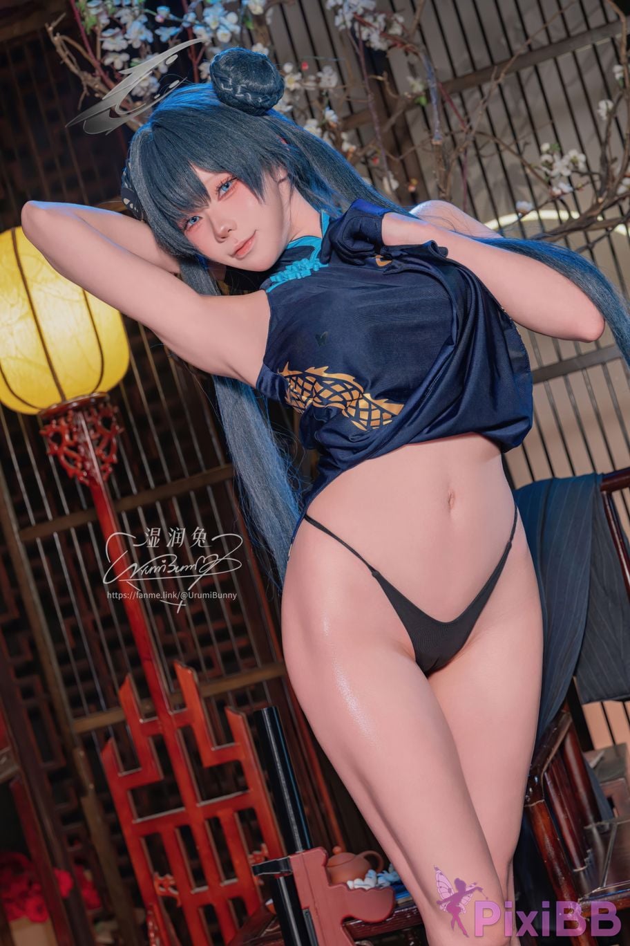 Cosplayer Sticky Dumpling Rabbit 2026 Year 04 Moon Works Blue Archives Concubine Longhua PixiBB.COM 033