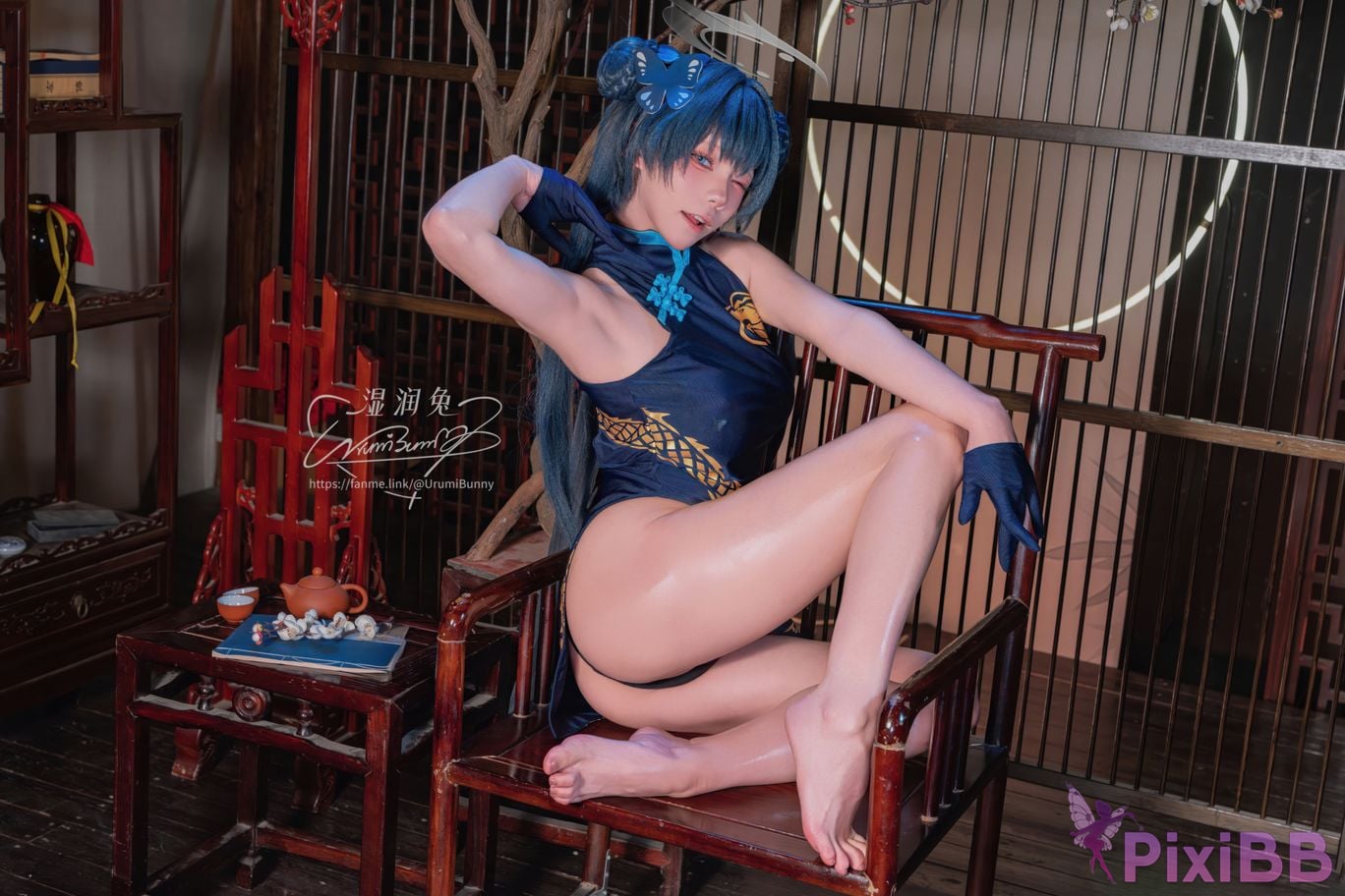 Cosplayer Sticky Dumpling Rabbit 2026 Year 04 Moon Works Blue Archives Concubine Longhua PixiBB.COM 043