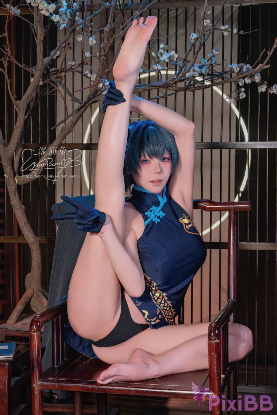 Cosplayer Sticky Dumpling Rabbit 2026 Year 04 Moon Works Blue Archives Concubine Longhua PixiBB.COM 044