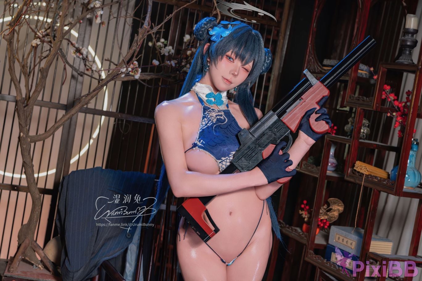 Cosplayer Sticky Dumpling Rabbit 2026 Year 04 Moon Works Blue Archives Concubine Longhua PixiBB.COM 054