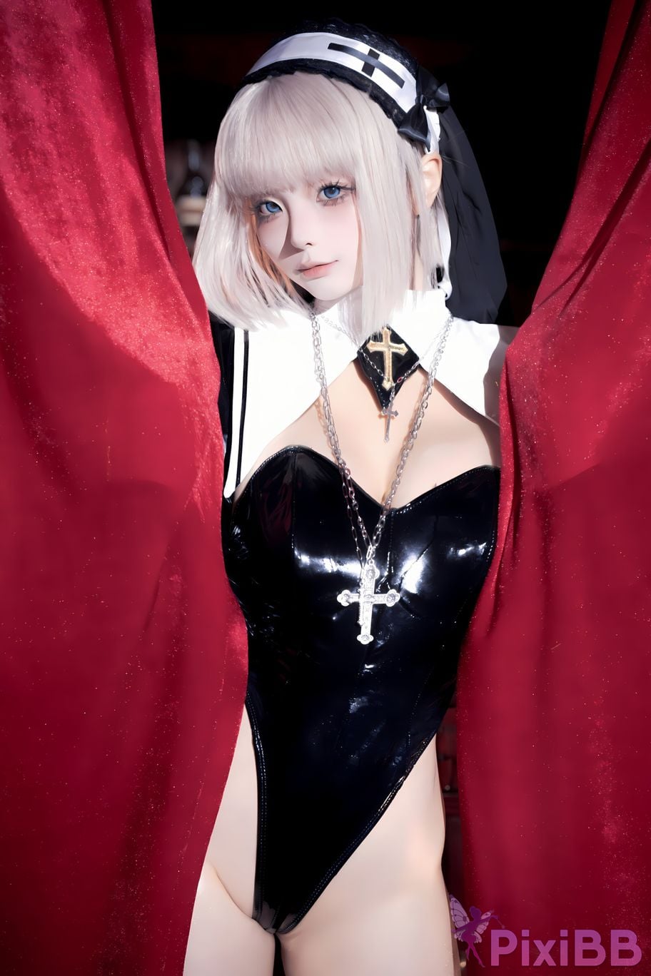 Cosplay Stupid Momo chunmomo Black nun PixiBB.COM 084