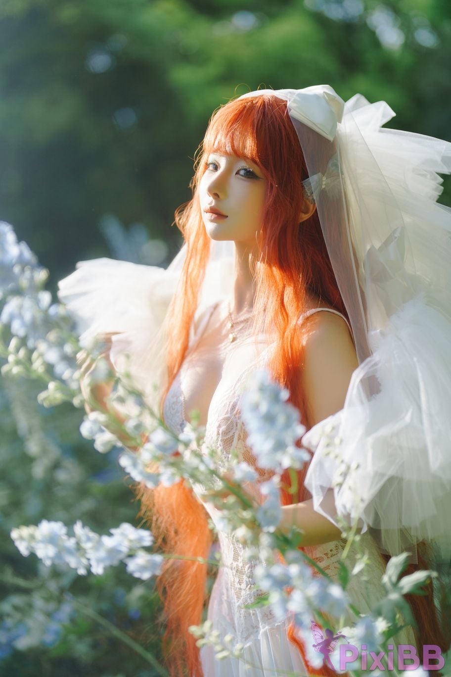Coser Stupid Momo chunmomo Flower wedding dress PixiBB.COM 001