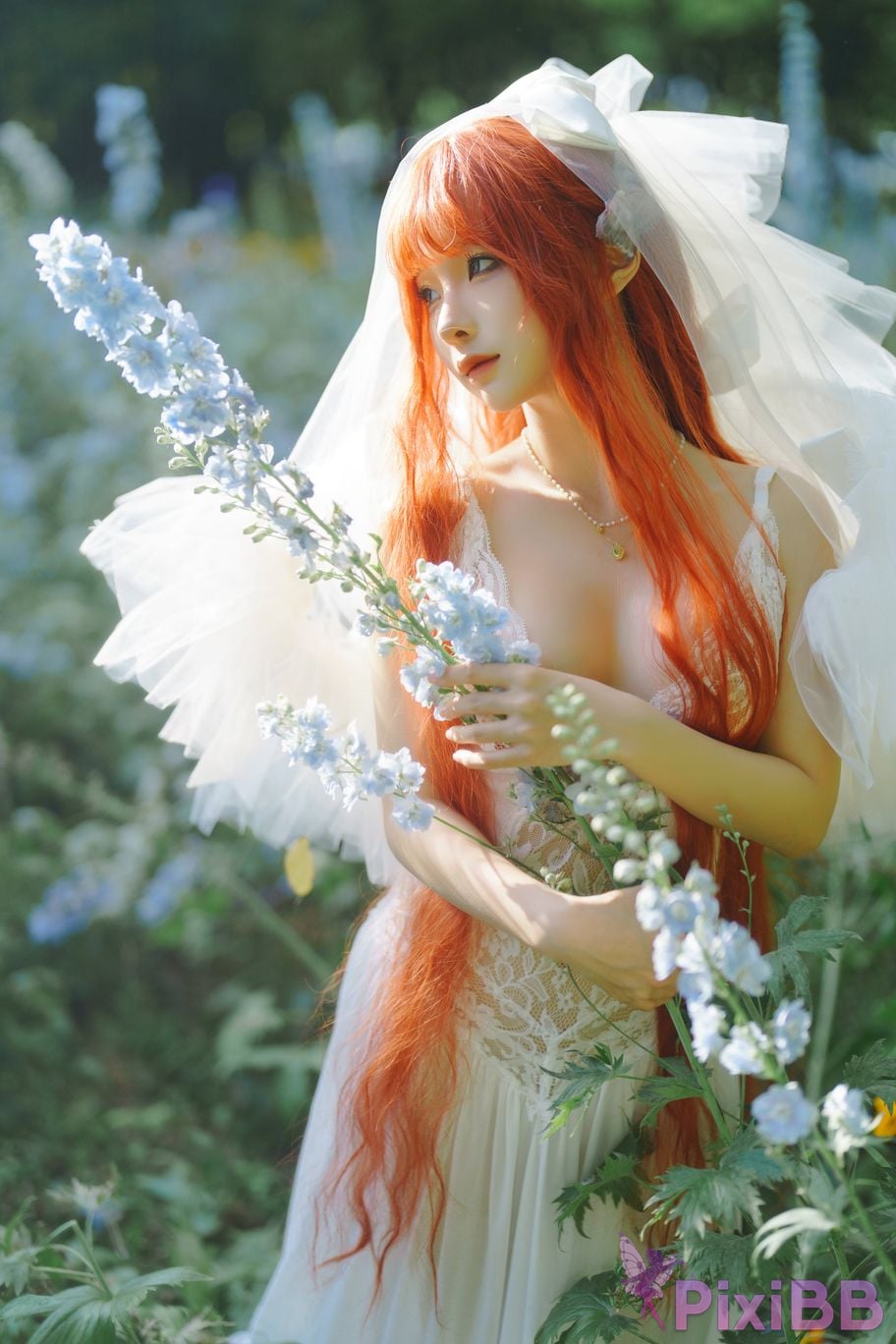 Coser Stupid Momo chunmomo Flower wedding dress PixiBB.COM 002