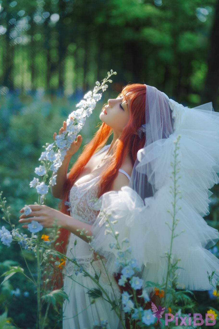 Coser Stupid Momo chunmomo Flower wedding dress PixiBB.COM 007