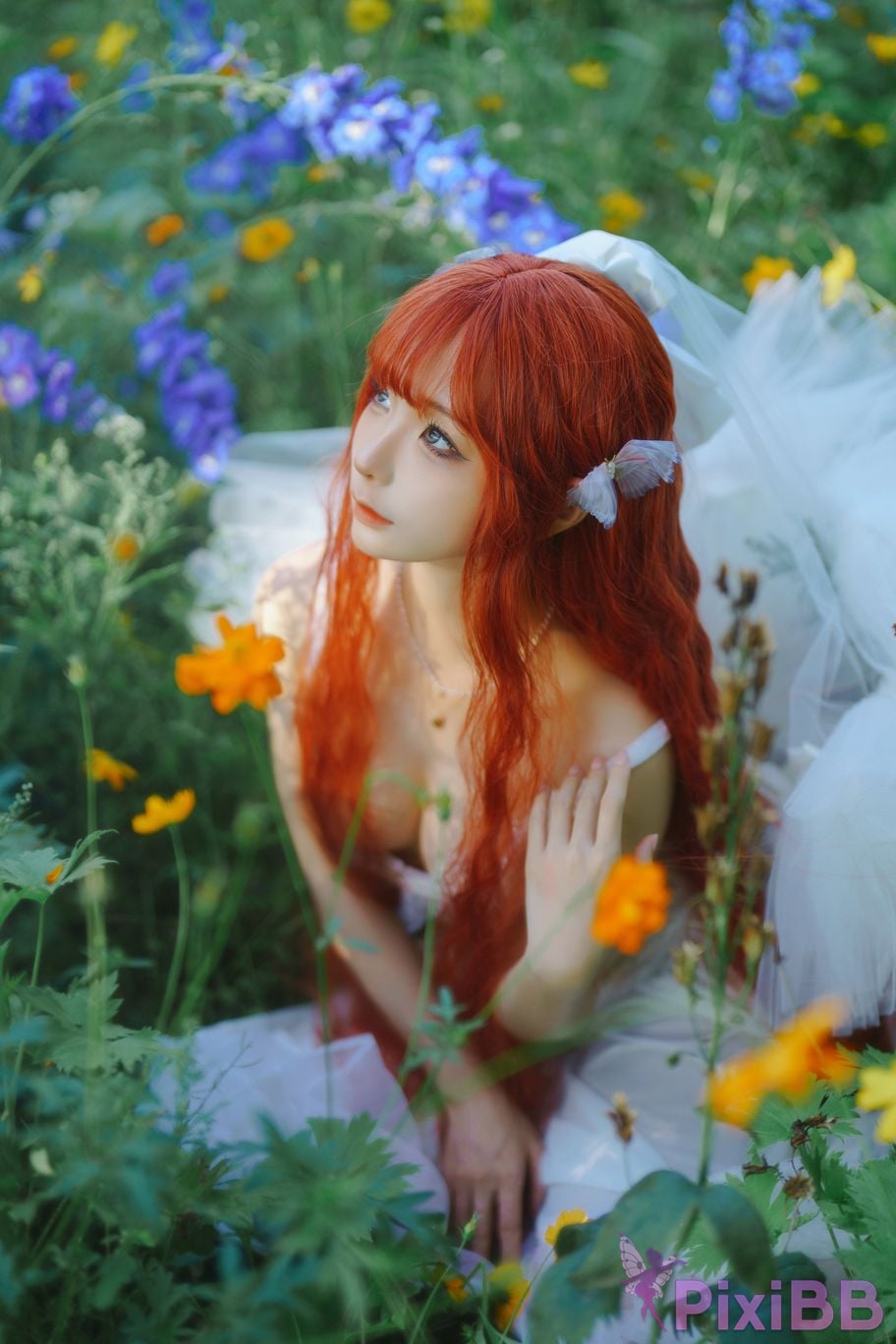 Coser Stupid Momo chunmomo Flower wedding dress PixiBB.COM 009