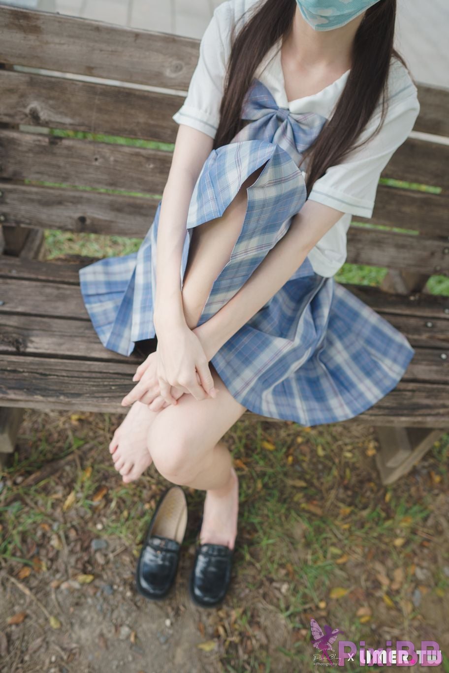 Limerence Original No.109 JK Girls bare feet in white cotton stockings Baiyu Park PixiBB.COM 083
