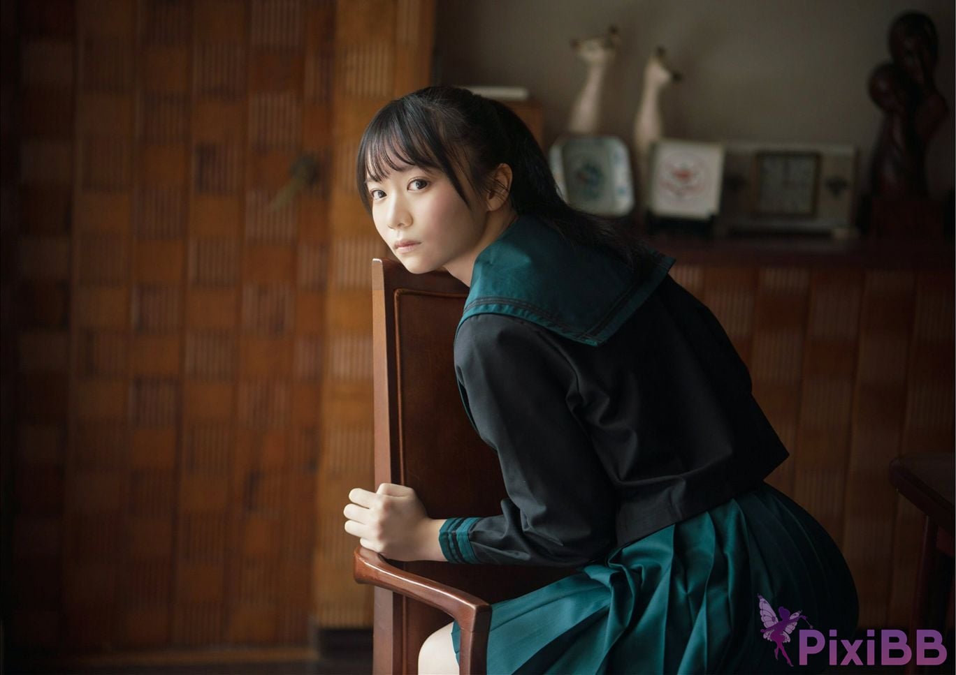 Japanese Idol Y uh ko Tsubakino Yuuko BUBKA digital photo book The room the sailor suit and me PixiBB.COM 003
