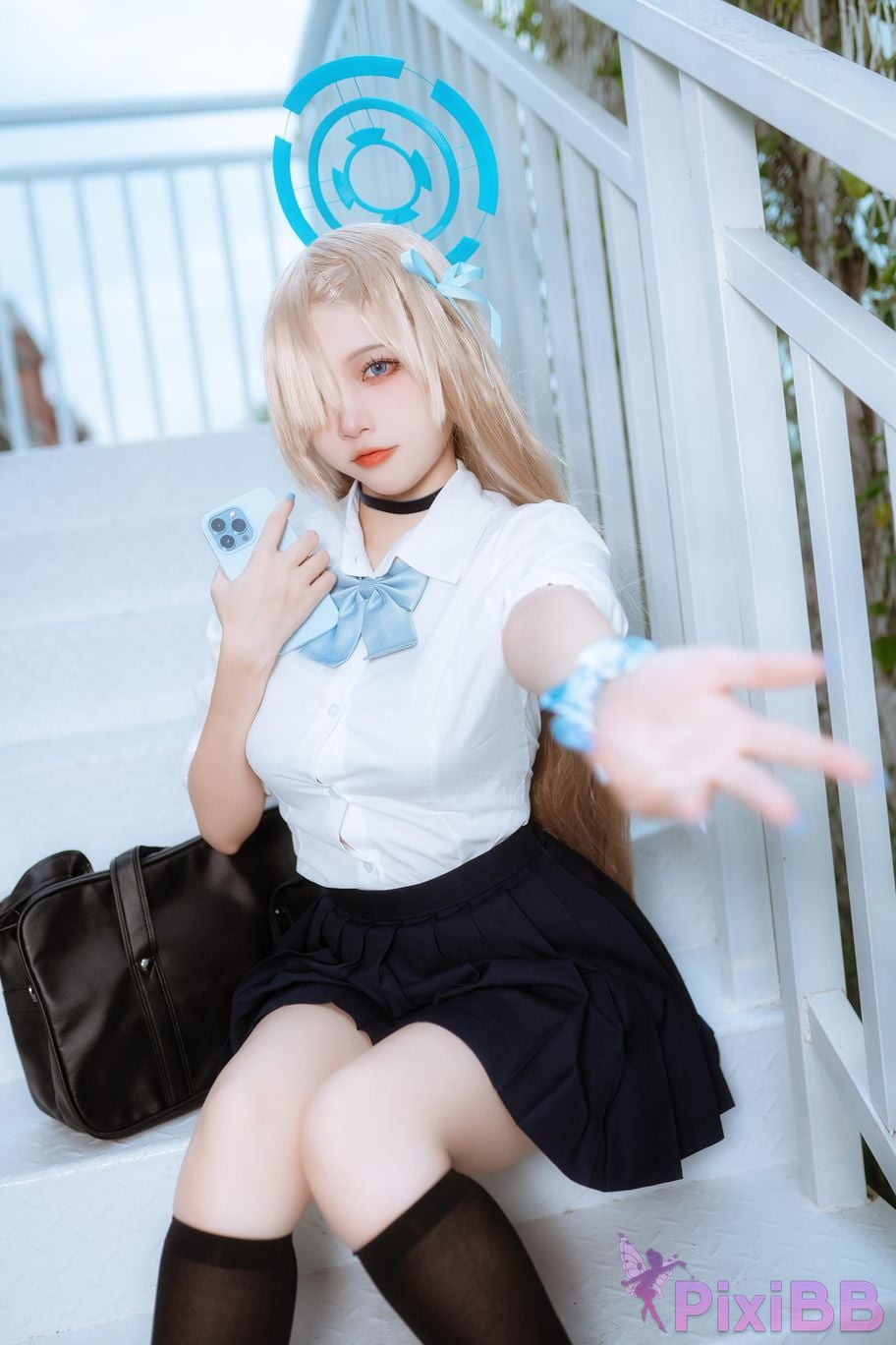 Cosplayer Second Assistant Nisa Azure Files Asuna Ichinomo student uniform PixiBB.COM 014