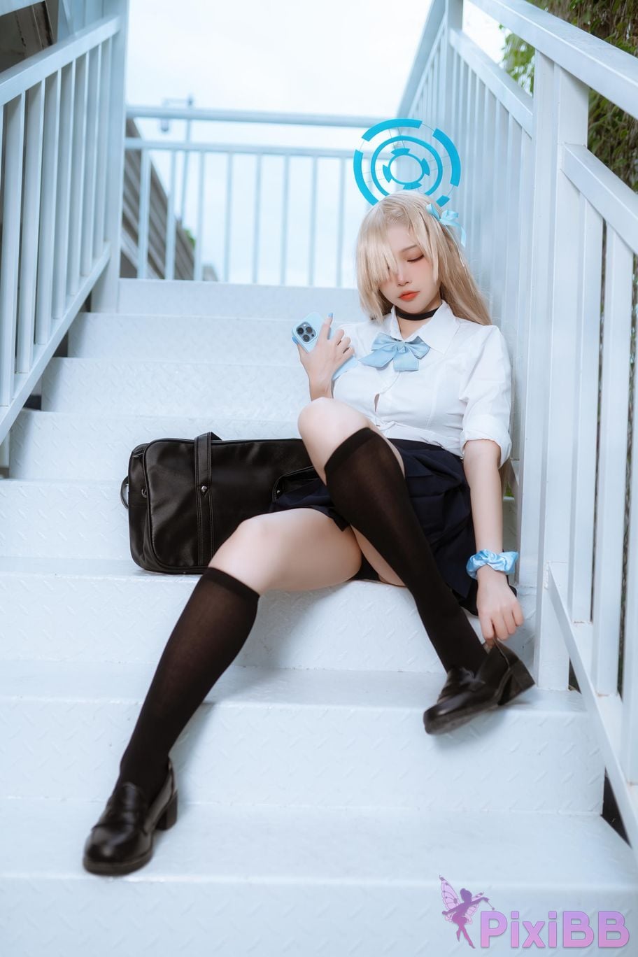 Cosplayer Second Assistant Nisa Azure Files Asuna Ichinomo student uniform PixiBB.COM 016