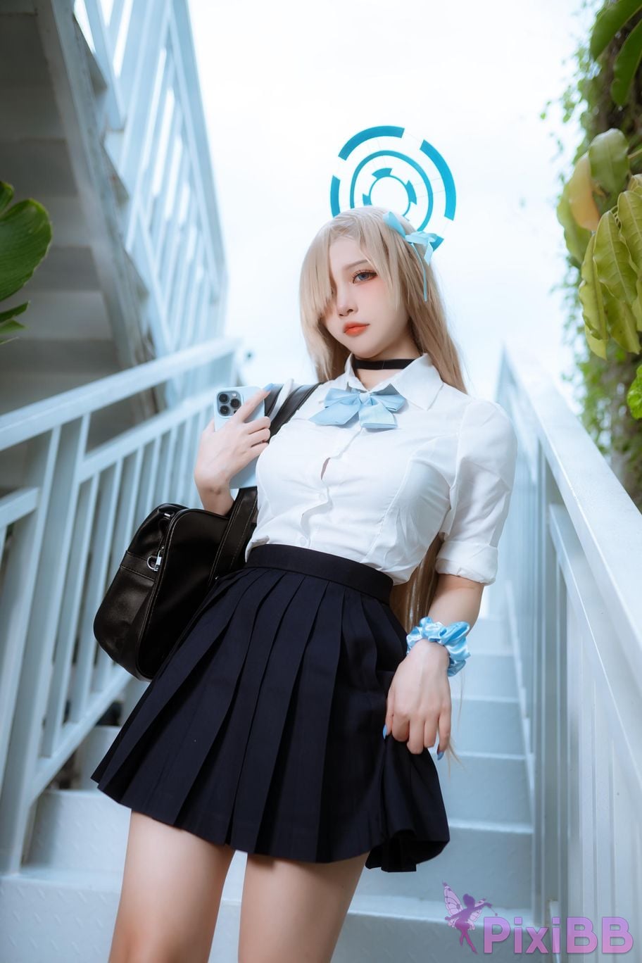 Cosplayer Second Assistant Nisa Azure Files Asuna Ichinomo student uniform PixiBB.COM 022