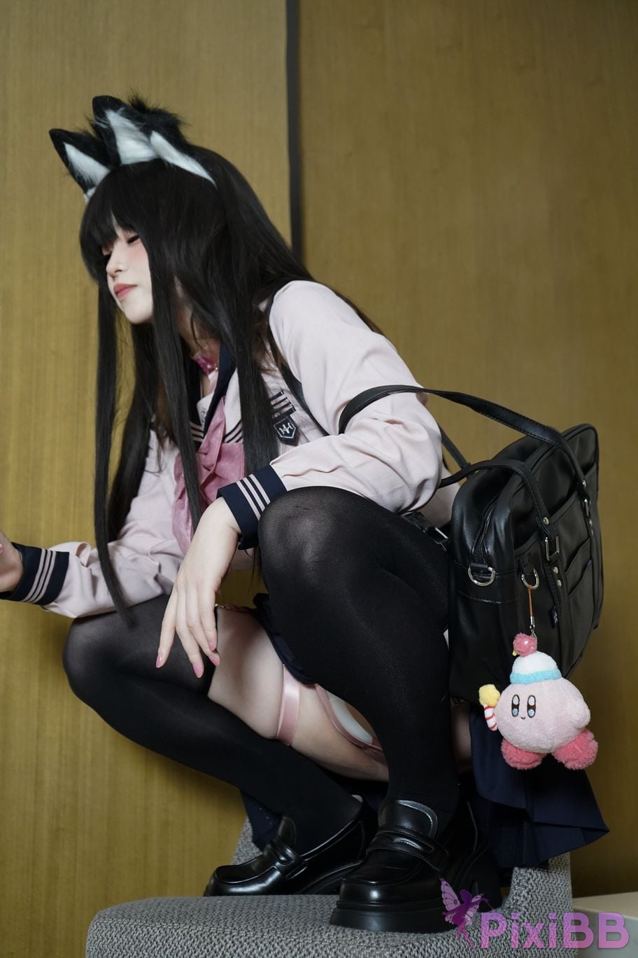 Cosplayer furry hat pink vanilla PixiBB.COM 073