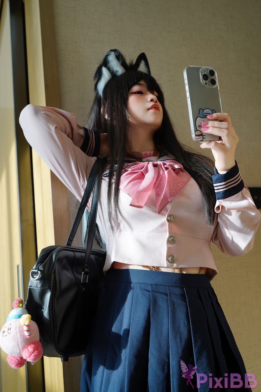 Cosplayer furry hat pink vanilla PixiBB.COM 153