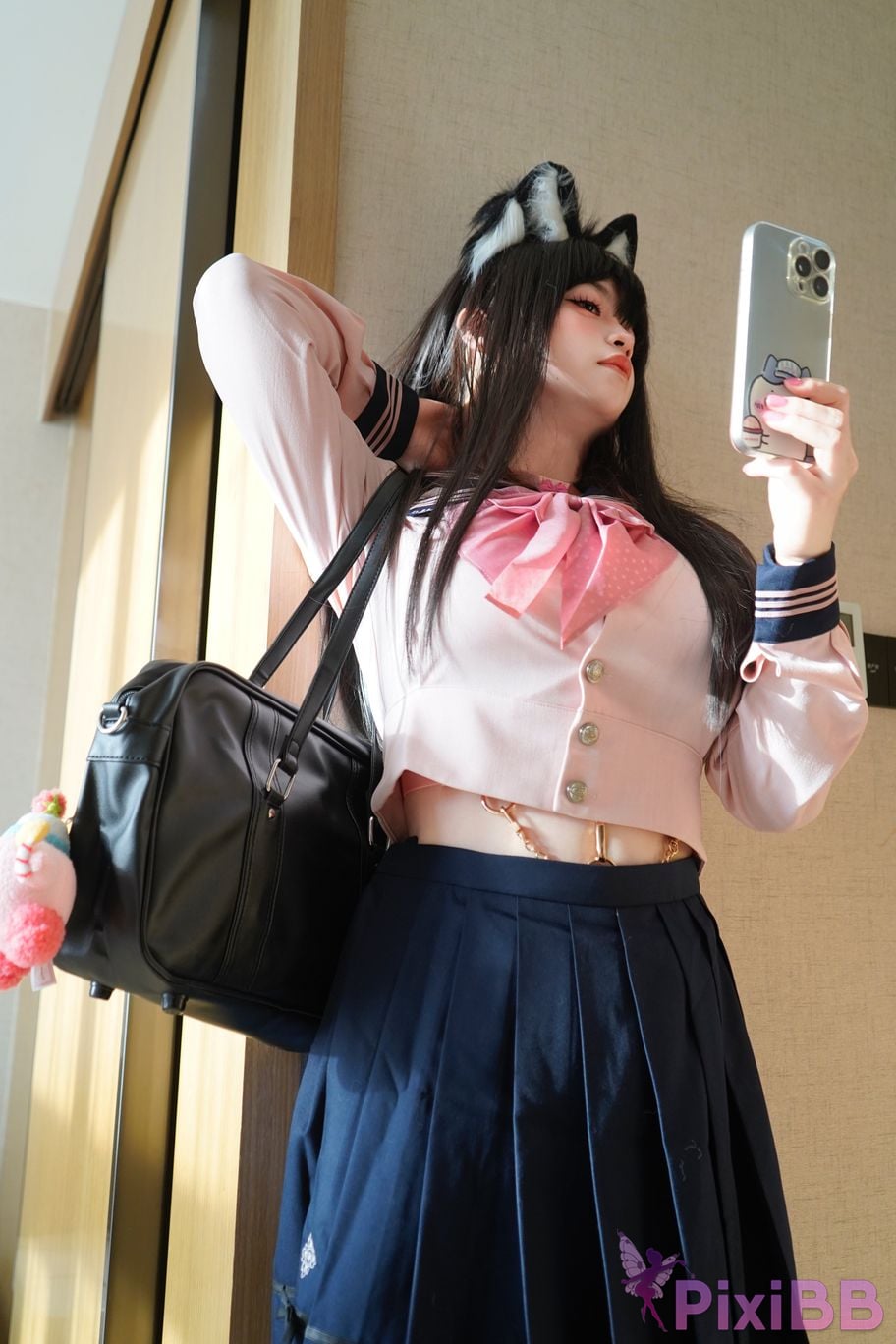 Cosplayer furry hat pink vanilla PixiBB.COM 154