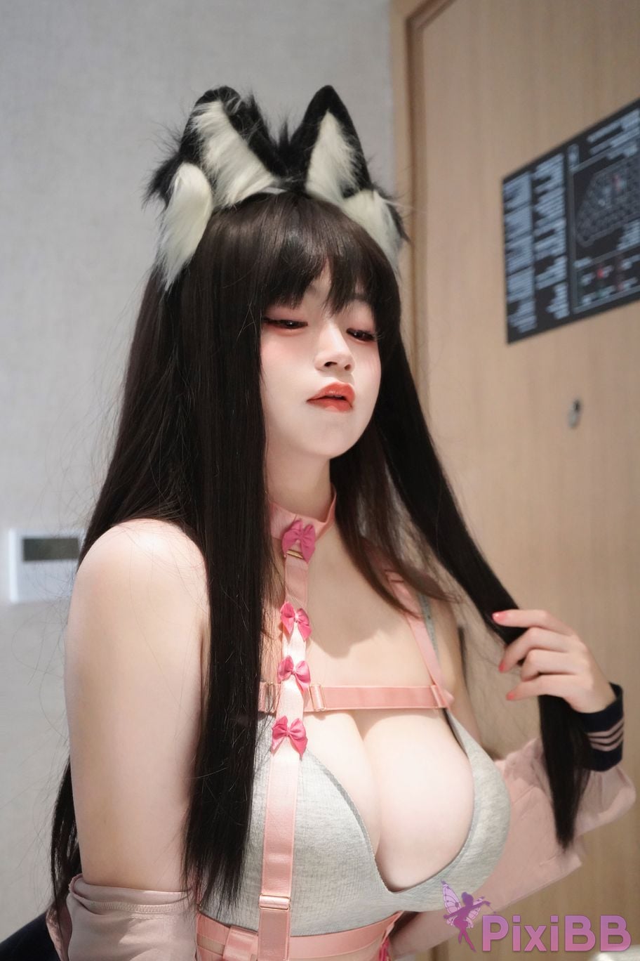 Cosplayer furry hat pink vanilla PixiBB.COM 204
