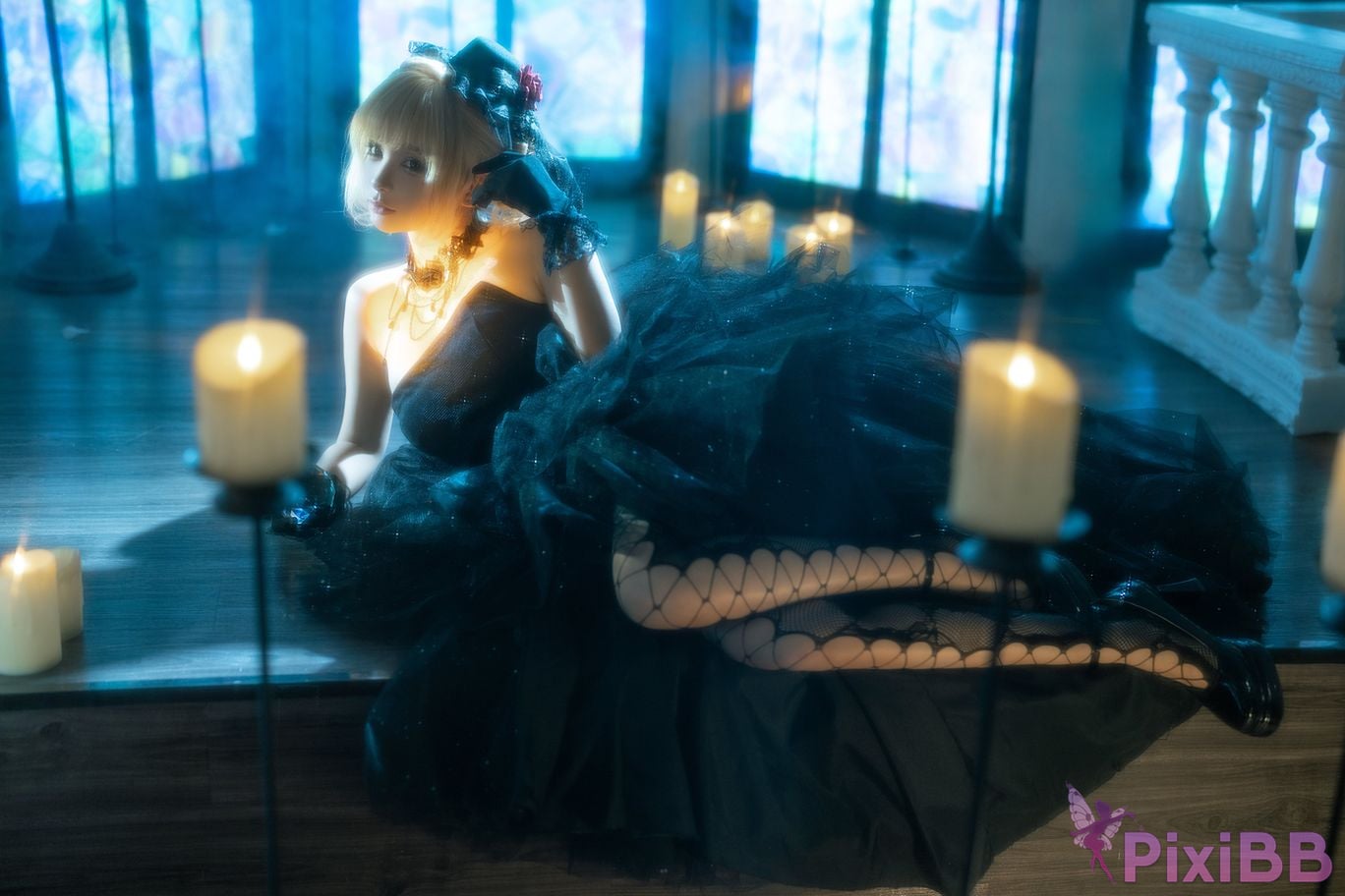 Cosplayer Stupid Momo chunmomo black wedding dress PixiBB.COM 007