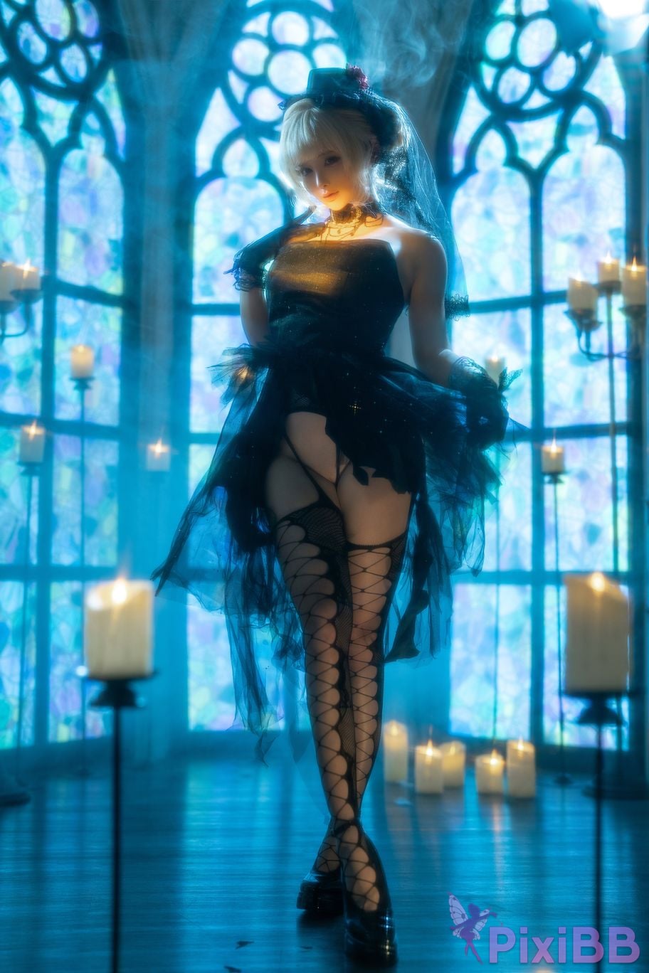 Cosplayer Stupid Momo chunmomo black wedding dress PixiBB.COM 011