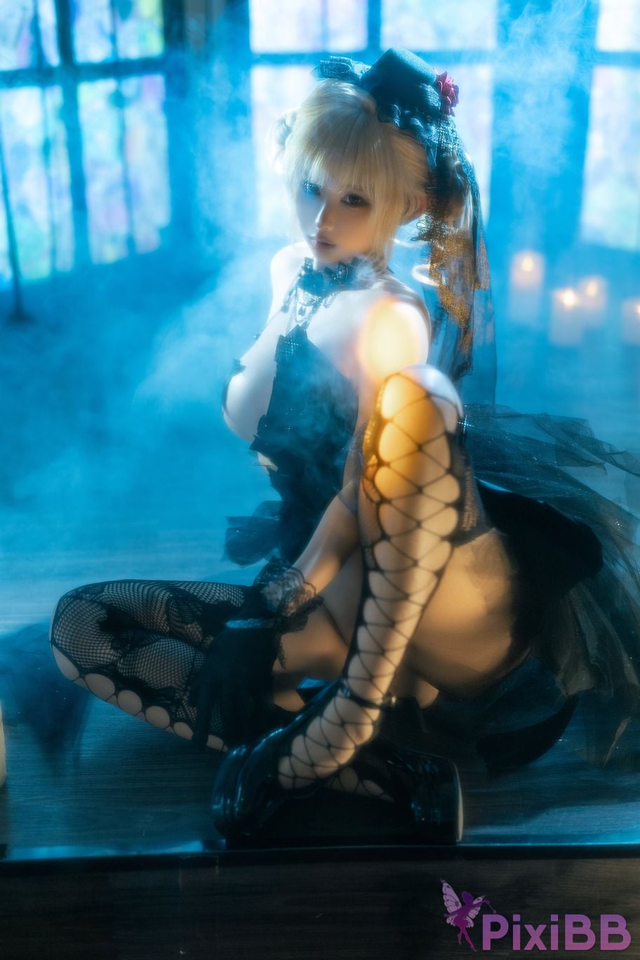 Cosplayer Stupid Momo chunmomo black wedding dress PixiBB.COM 021