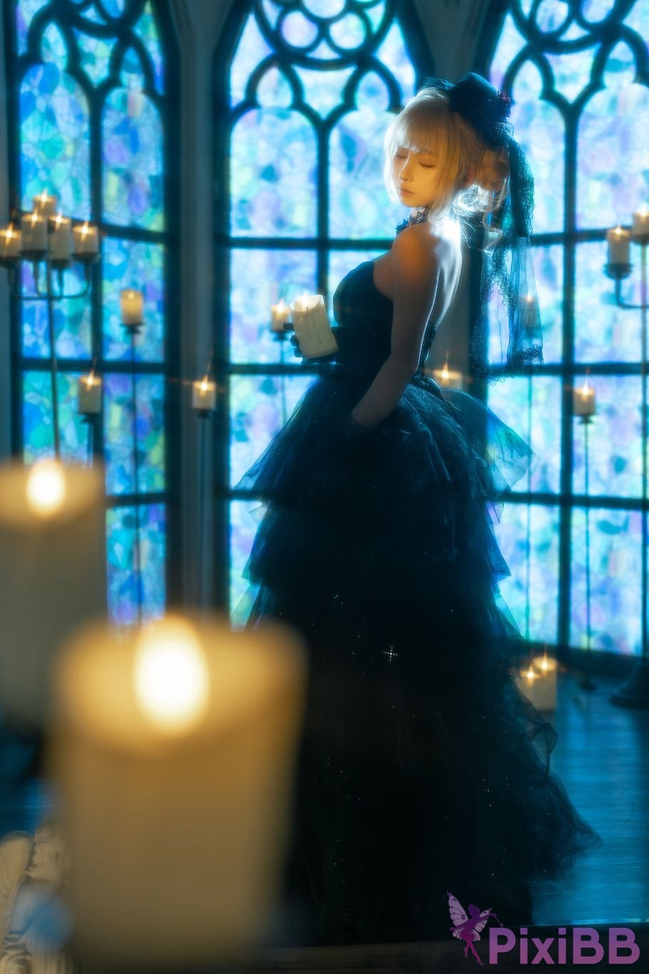 Cosplayer Stupid Momo chunmomo black wedding dress PixiBB.COM 023