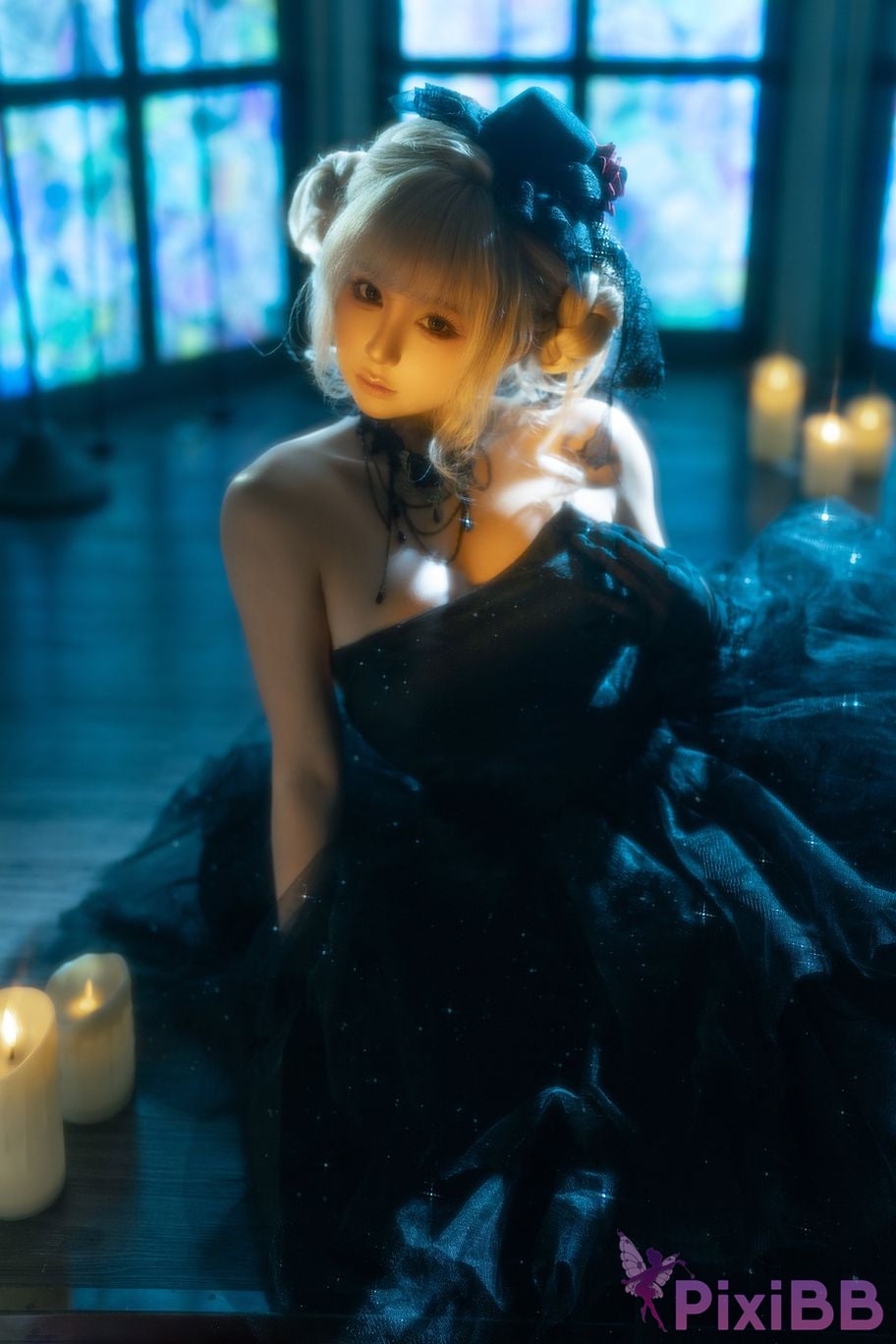 Cosplayer Stupid Momo chunmomo black wedding dress PixiBB.COM 035