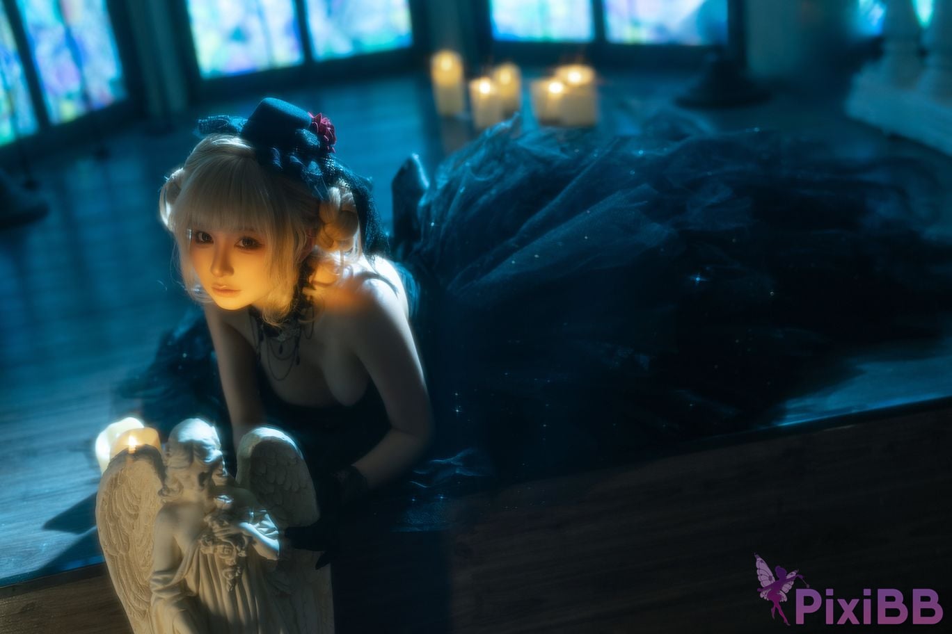 Cosplayer Stupid Momo chunmomo black wedding dress PixiBB.COM 036