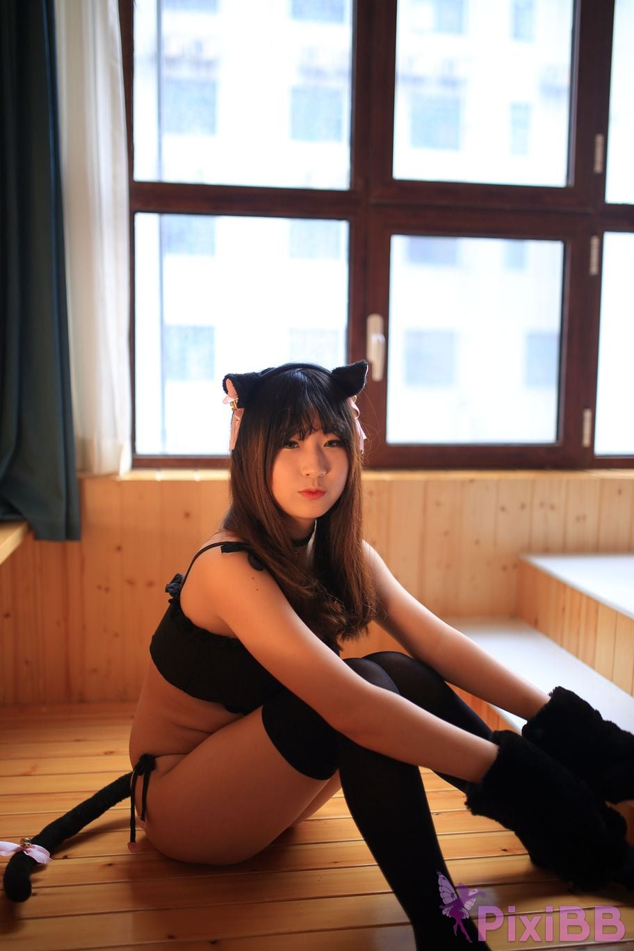 Cosplayer Mao Jiu Jiang Sakura Cat Jiujiang bathroom cat ears PixiBB.COM 042.JPG
