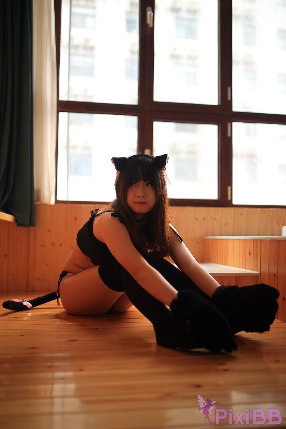 Cosplayer Mao Jiu Jiang Sakura Cat Jiujiang bathroom cat ears PixiBB.COM 056.JPG