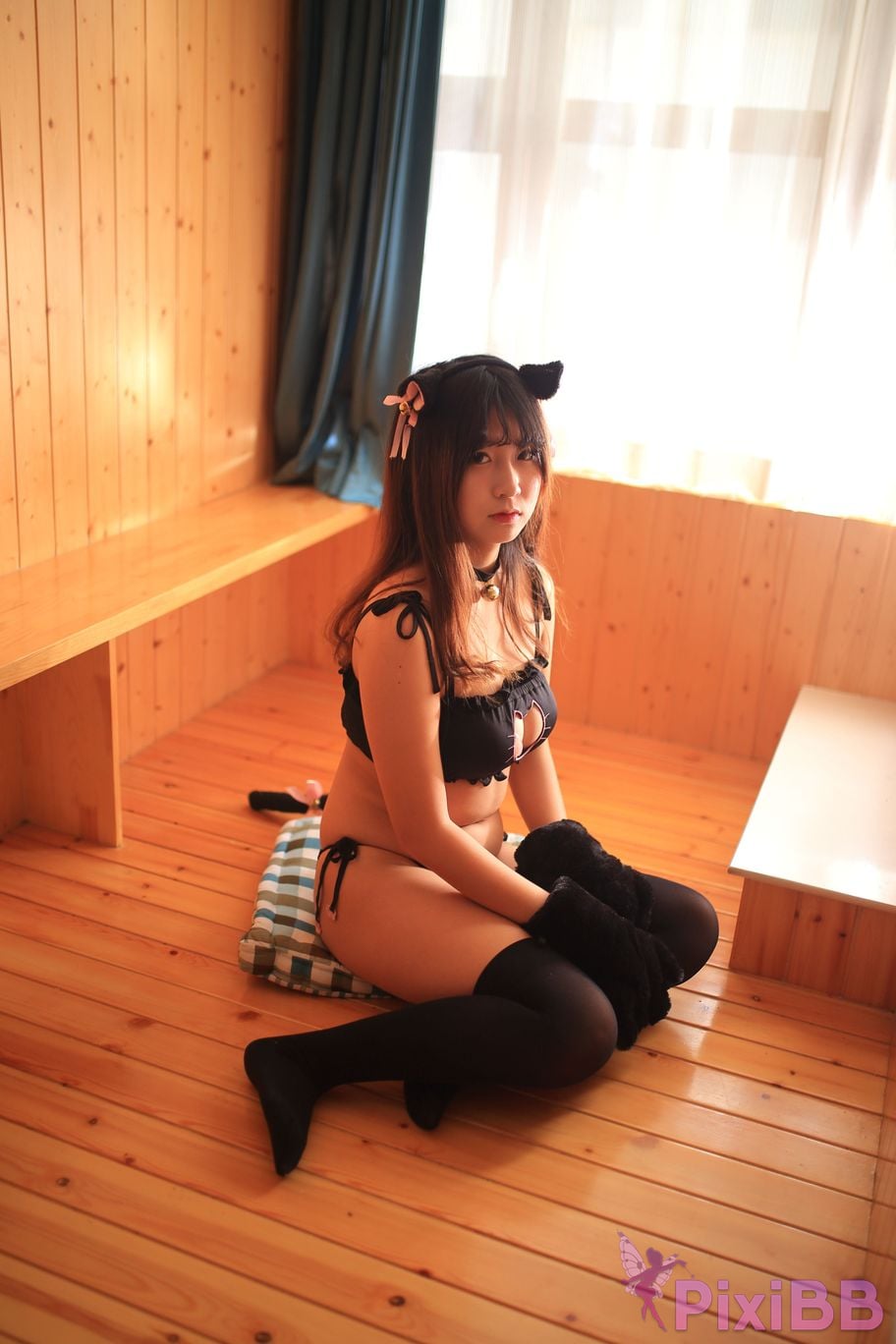 Cosplayer Mao Jiu Jiang Sakura Cat Jiujiang bathroom cat ears PixiBB.COM 090.JPG