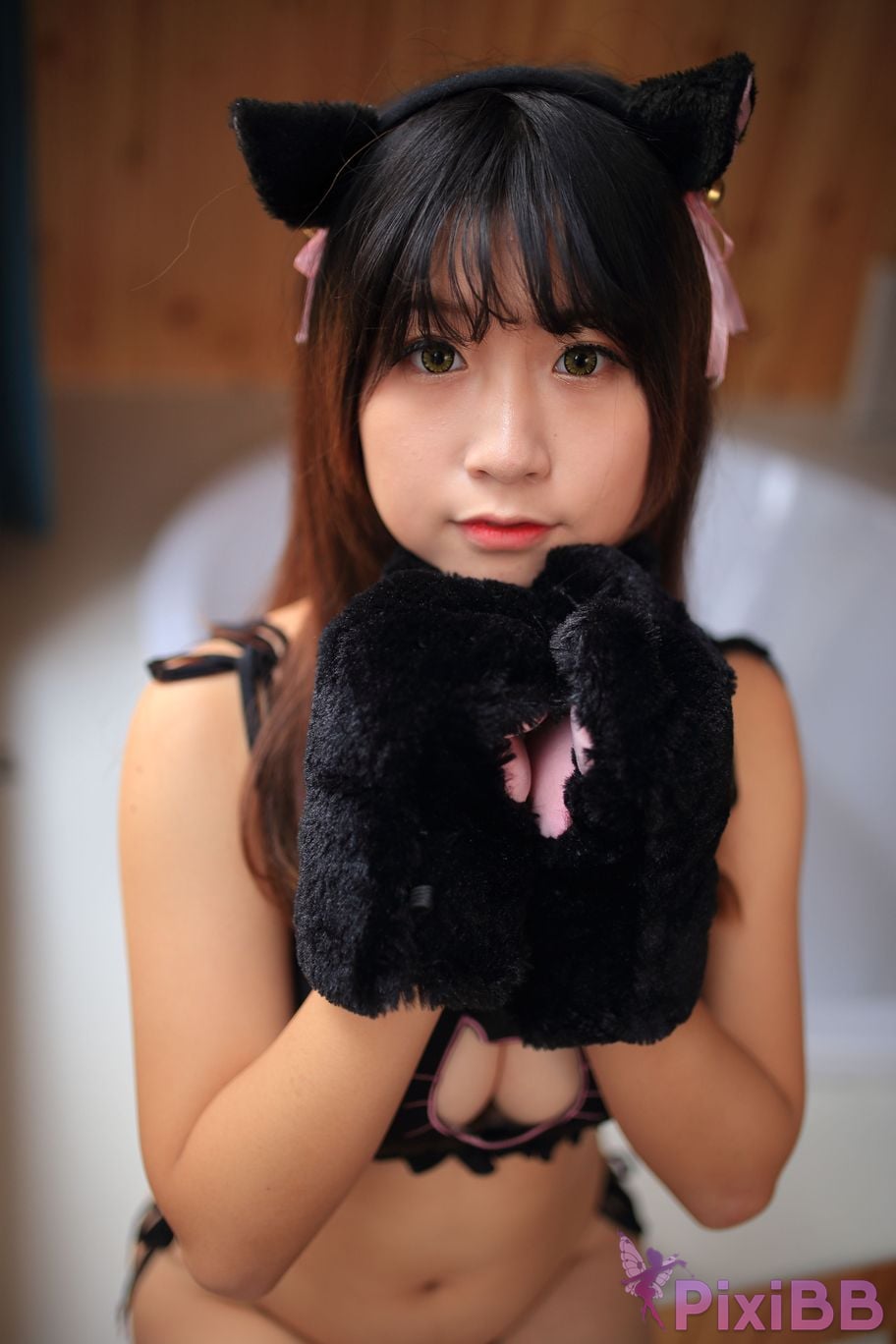 Cosplayer Mao Jiu Jiang Sakura Cat Jiujiang bathroom cat ears PixiBB.COM 091.JPG