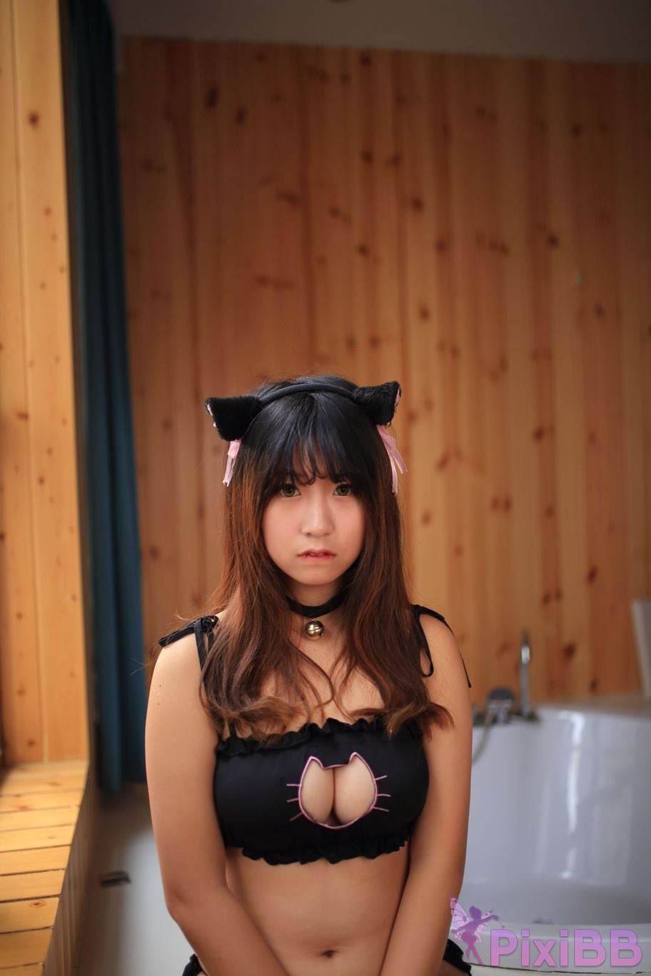 Cosplayer Mao Jiu Jiang Sakura Cat Jiujiang bathroom cat ears PixiBB.COM 092.JPG