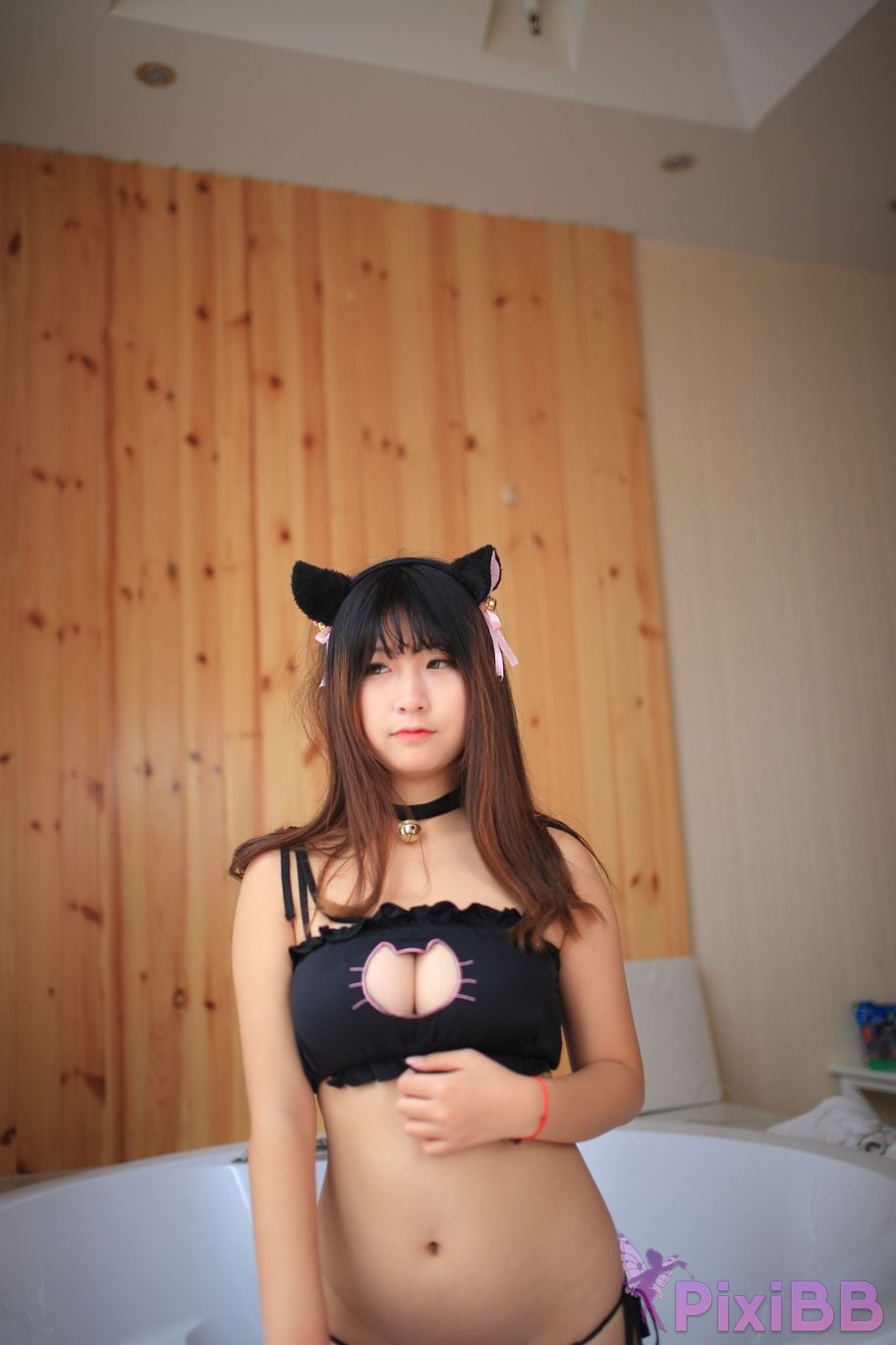 Cosplayer Mao Jiu Jiang Sakura Cat Jiujiang bathroom cat ears PixiBB.COM 207.JPG