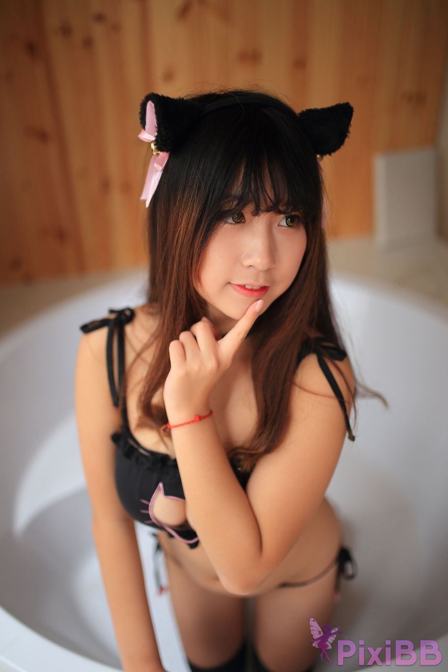 Cosplayer Mao Jiu Jiang Sakura Cat Jiujiang bathroom cat ears PixiBB.COM 214.JPG