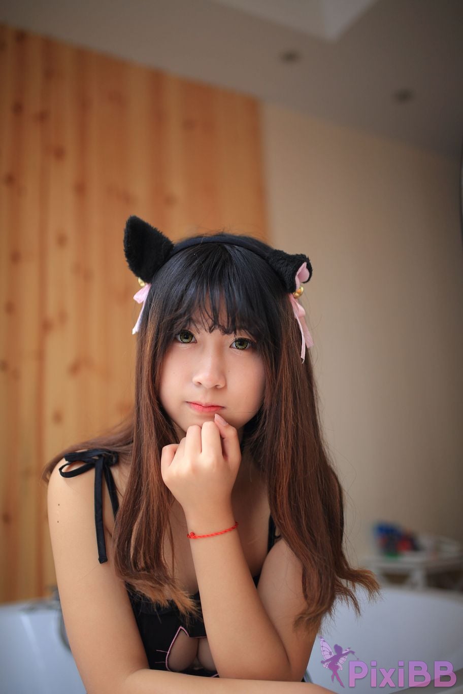 Cosplayer Mao Jiu Jiang Sakura Cat Jiujiang bathroom cat ears PixiBB.COM 254.JPG