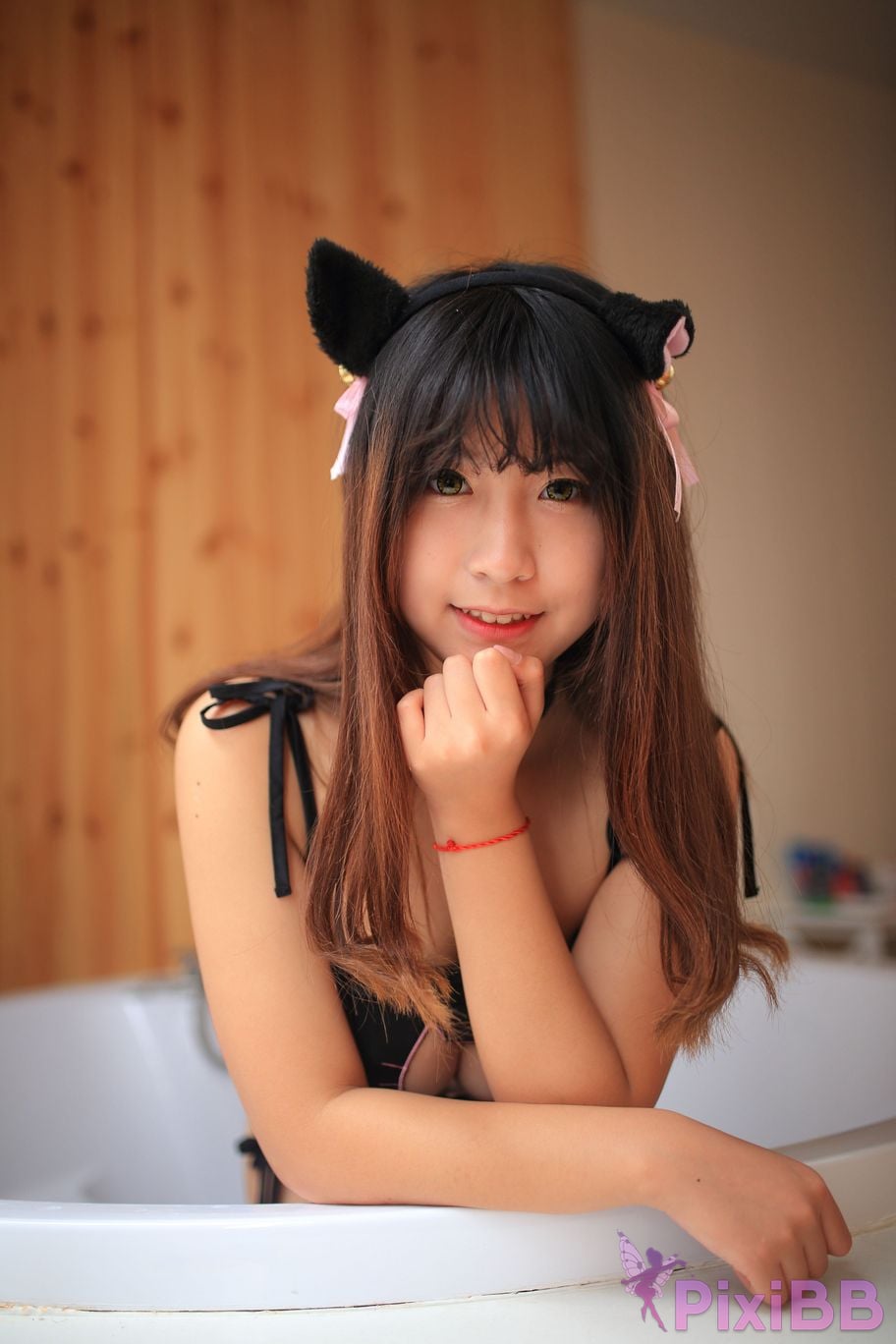Cosplayer Mao Jiu Jiang Sakura Cat Jiujiang bathroom cat ears PixiBB.COM 258.JPG