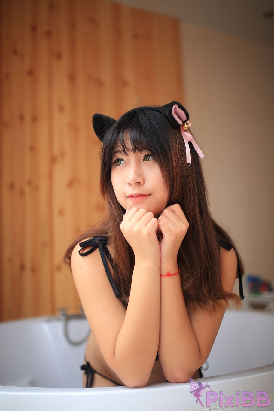Cosplayer Mao Jiu Jiang Sakura Cat Jiujiang bathroom cat ears PixiBB.COM 261.JPG