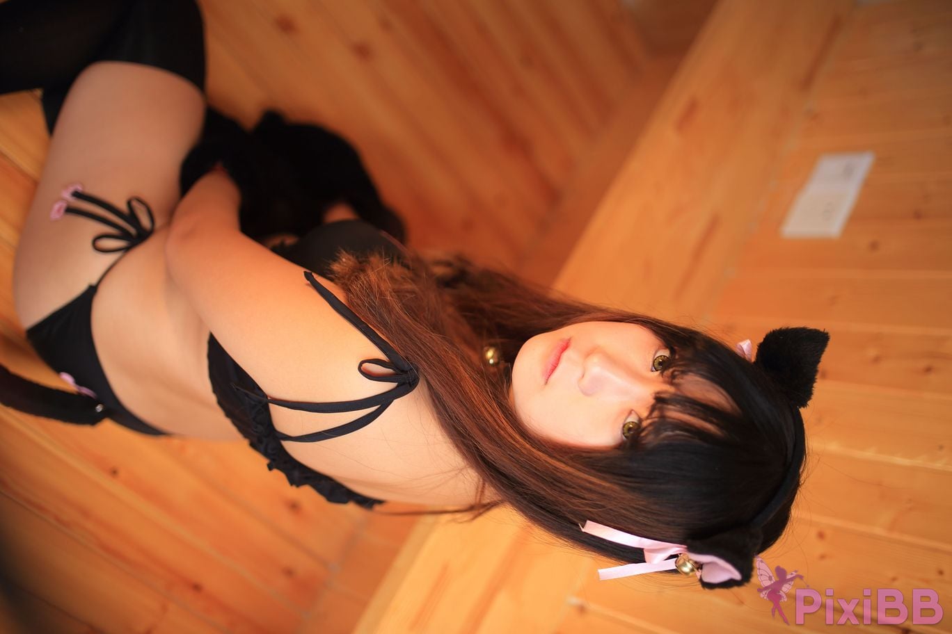 Cosplayer Mao Jiu Jiang Sakura Cat Jiujiang bathroom cat ears PixiBB.COM 585.JPG