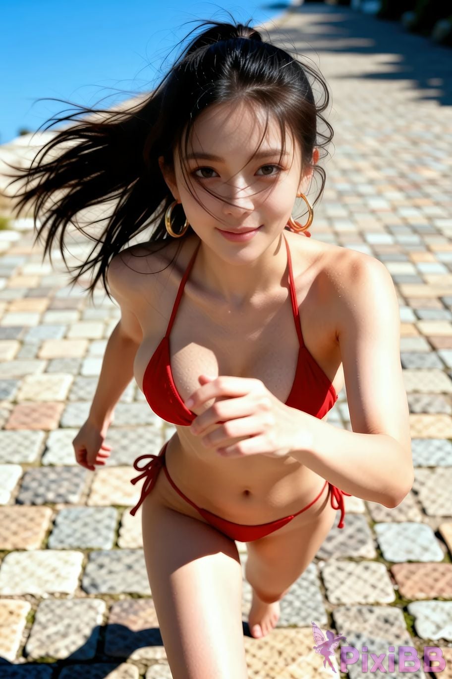 AIGirl Mimei beach red bikini PixiBB.COM 014