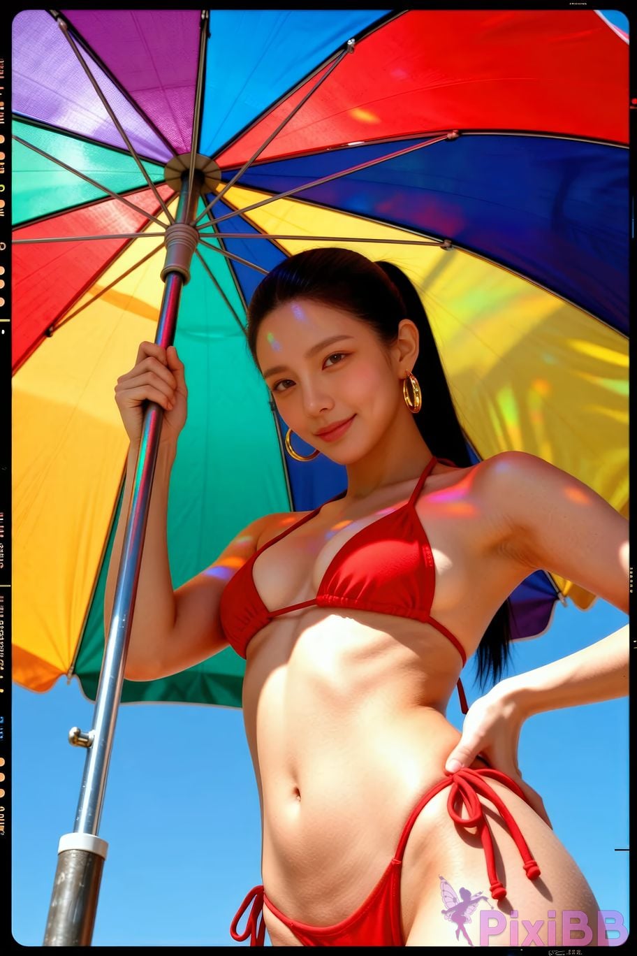 AIGirl Mimei beach red bikini PixiBB.COM 024