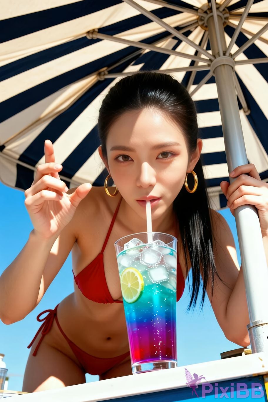 AIGirl Mimei beach red bikini PixiBB.COM 032
