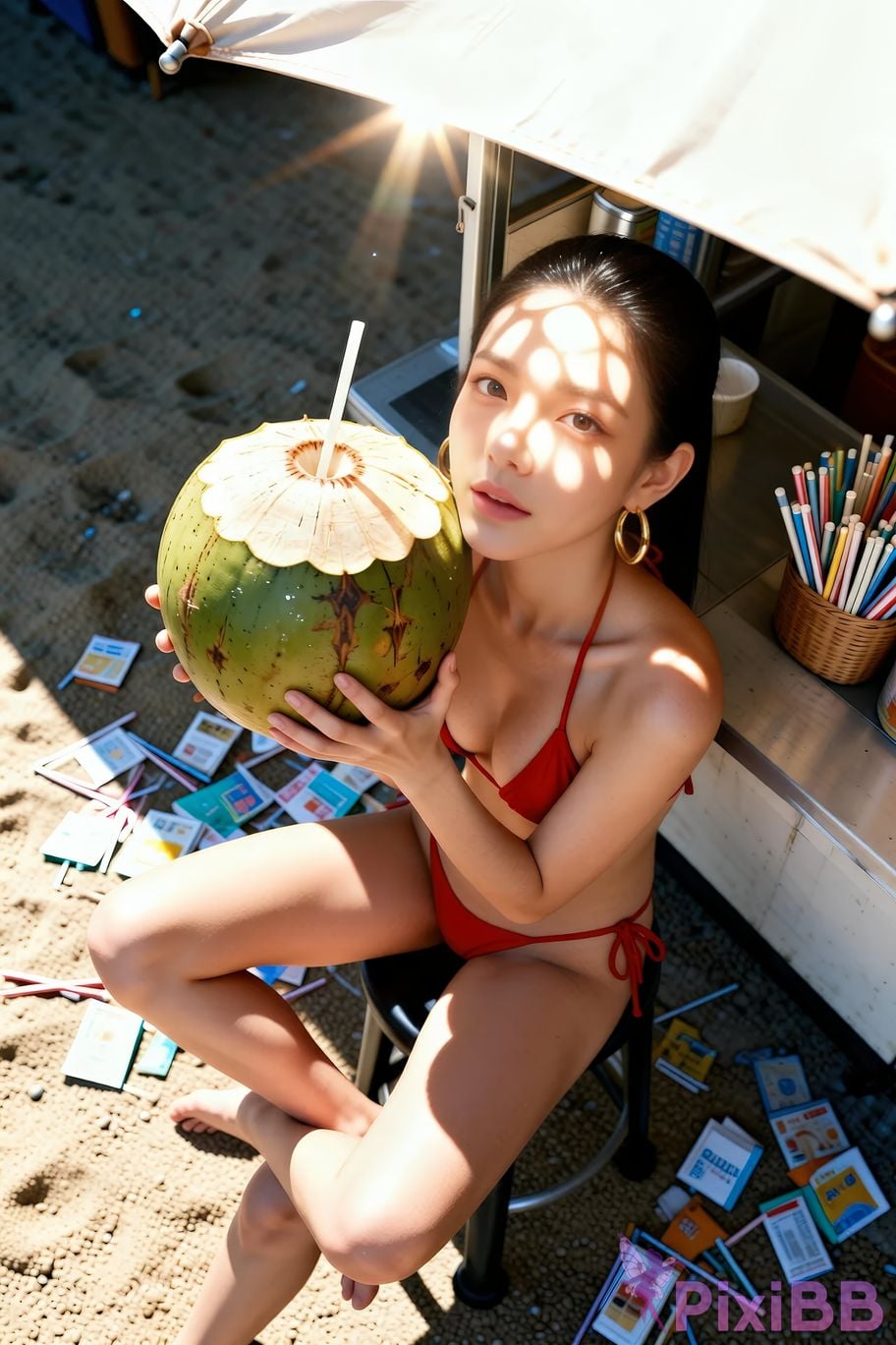 AIGirl Mimei beach red bikini PixiBB.COM 036
