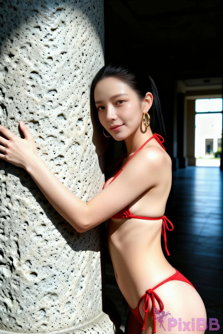 AIGirl Mimei beach red bikini PixiBB.COM 043