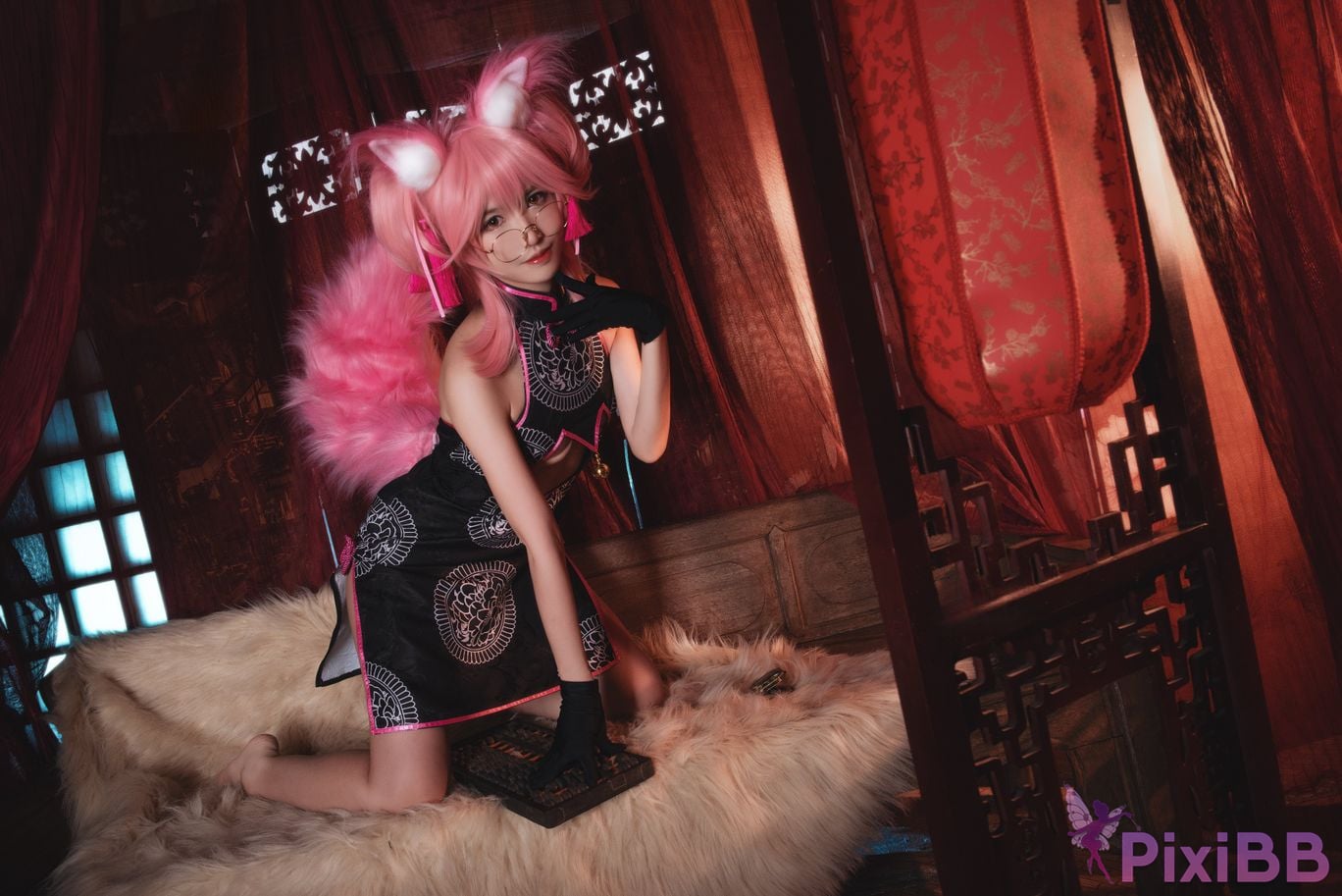 Cosplayer amazon catfish FGO Tamamozen cheongsam PixiBB.COM 001