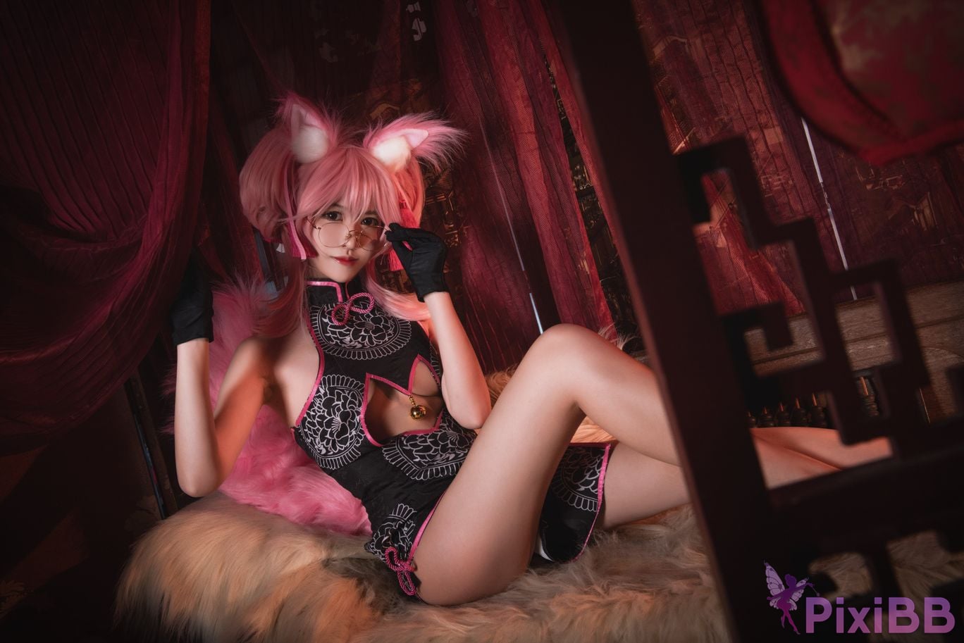 Cosplayer amazon catfish FGO Tamamozen cheongsam PixiBB.COM 002