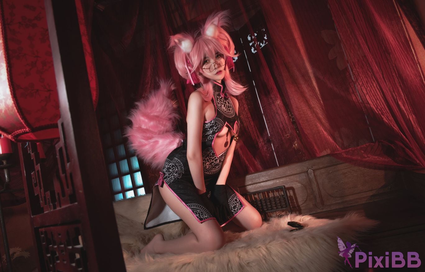 Cosplayer amazon catfish FGO Tamamozen cheongsam PixiBB.COM 003