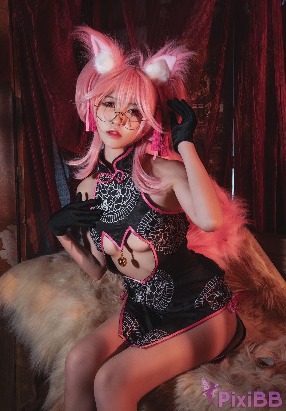 Cosplayer amazon catfish FGO Tamamozen cheongsam PixiBB.COM 006