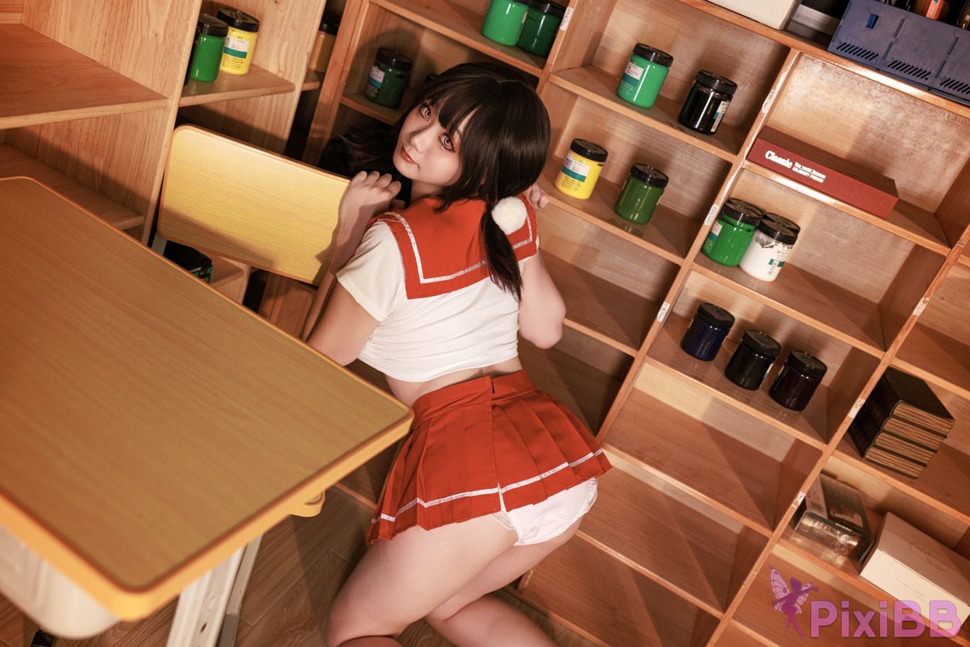Cosplayer A Xuexue Break between classes PixiBB.COM 020