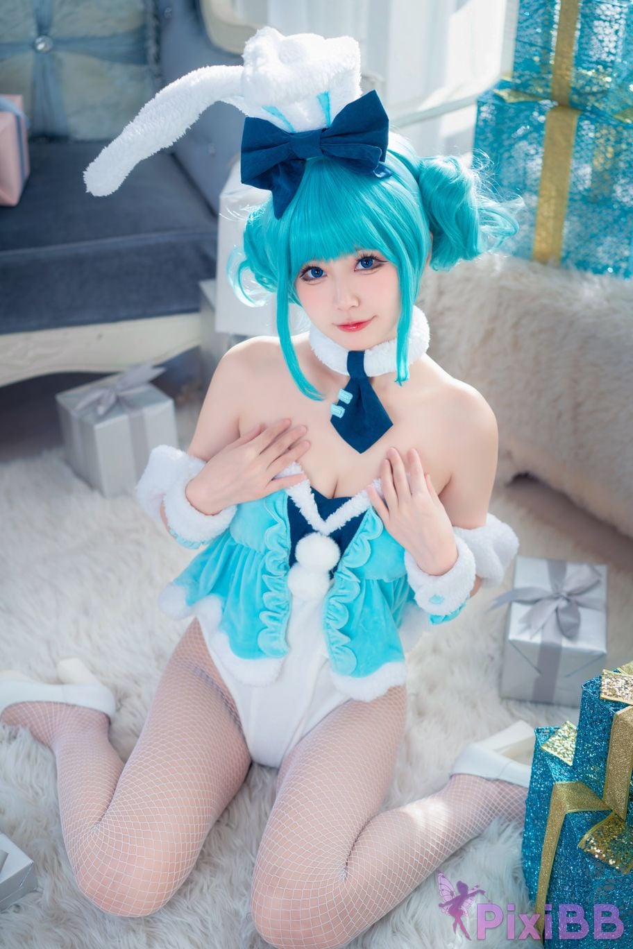 Cosplayer cat adult Hatsune White Rabbit x Cat Adult PixiBB.COM 001
