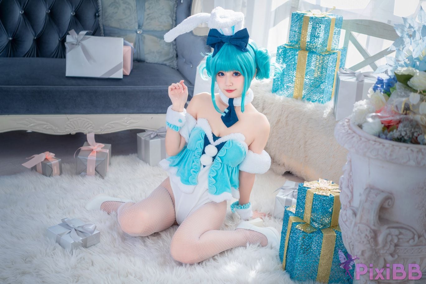 Cosplayer cat adult Hatsune White Rabbit x Cat Adult PixiBB.COM 002