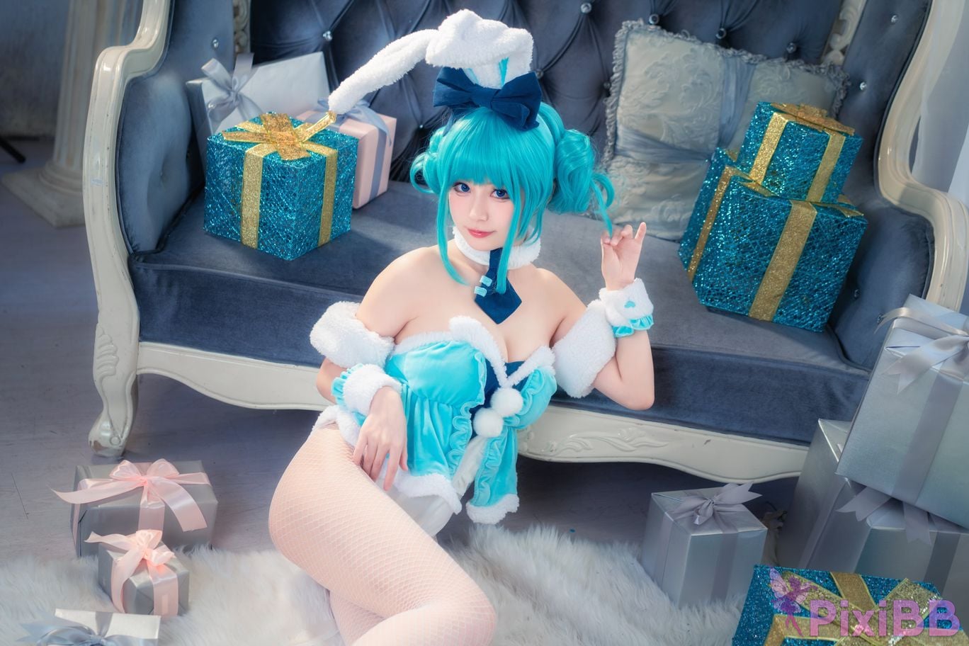 Cosplayer cat adult Hatsune White Rabbit x Cat Adult PixiBB.COM 020