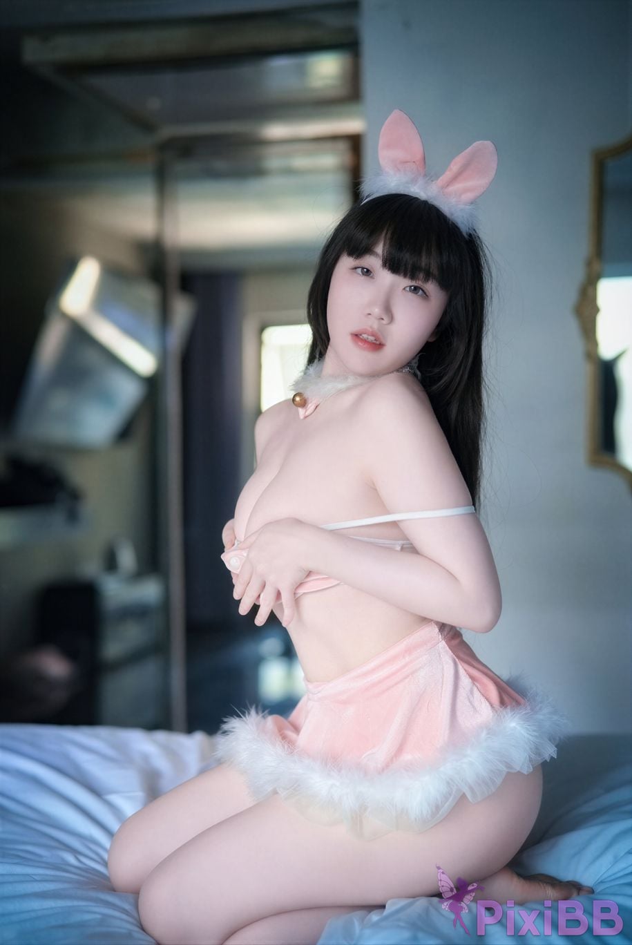 AI Enhanced BLUECAKE Doyeon Rabbit Party PixiBB.COM 025