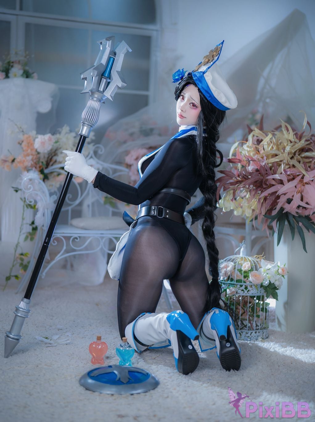 Cosplayer Futa Maeno Maiden Ice Rose pure white scene PixiBB.COM 008